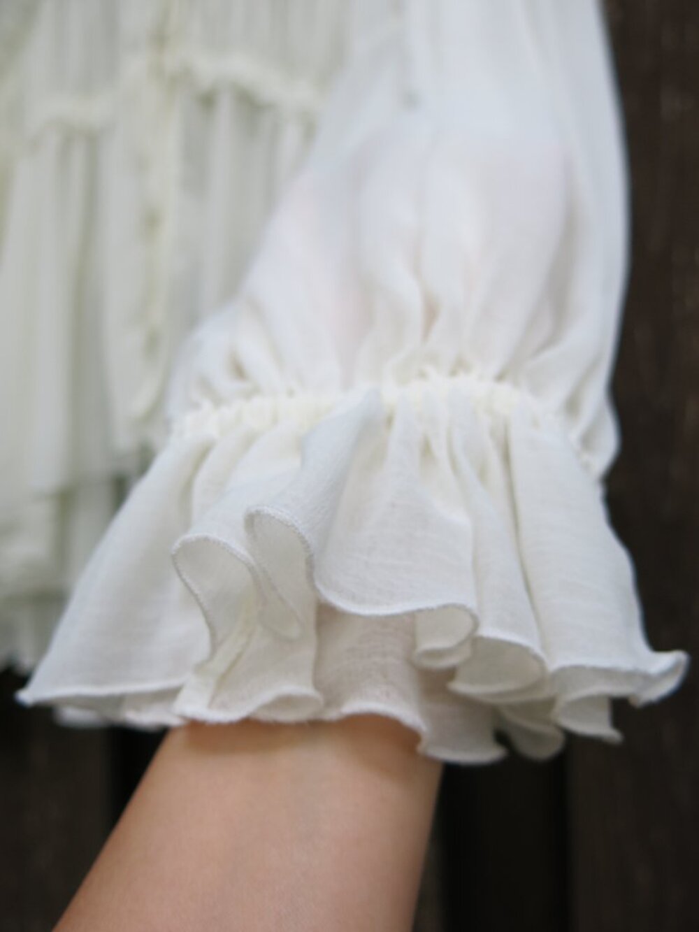 Kimchi Blue Amelia Bohemian Romantic Ruffle Sheer Babydoll Off White Top Size L - Picture 14 of 15